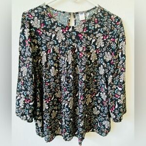 EUC Old Navy woodland print babydoll top L